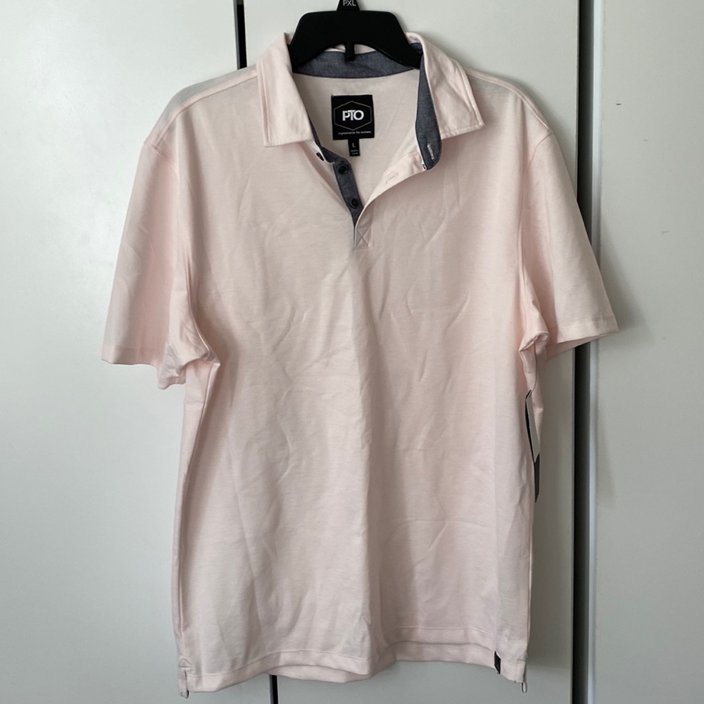 NWT PTO polo golf shirt size Large light pink